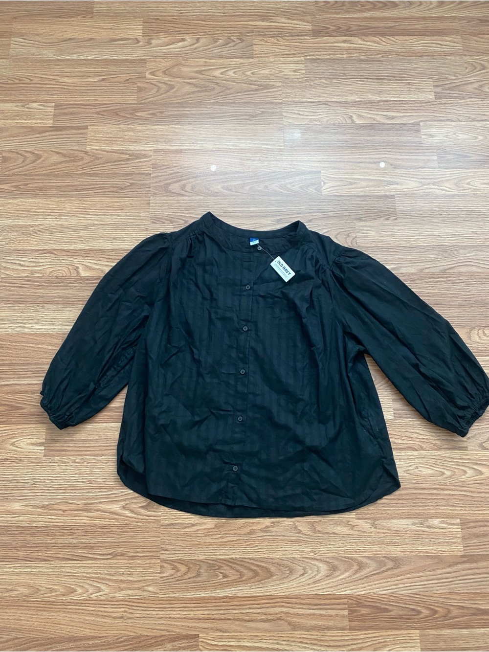 Black Button-Front Top - Picture 2 of 5